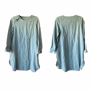 EHKA SOPO Linen Tunic Long Sleeve Dress with Pockets Size Medium Lightweight